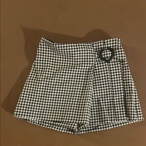 Zara Black and White Checkered Kids Skirt
